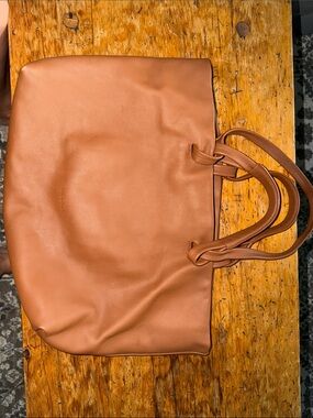 Nisolo Cognac Leather Tote with Double Handles